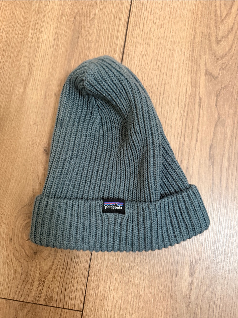 Patagonia Green Ribbed Fold-Over Beanie